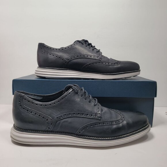 Cole Haan Original Grand Men's Black Wingtip Oxfords Shoes C23404 US Size 10M - Picture 1 of 10